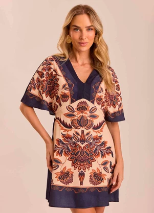 Doce Trama - Vestido Curto em Sarja Four Azul - DOCE TRAMA