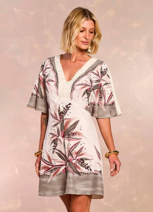 Doce Trama - Vestido Curto em Sarja Four Branco - DOCE TRAMA
