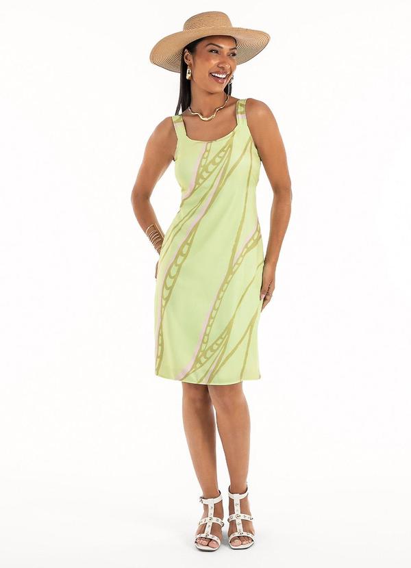 Habana - Vestido Curto em Tecido Leve Sarjado Verde Claro 1