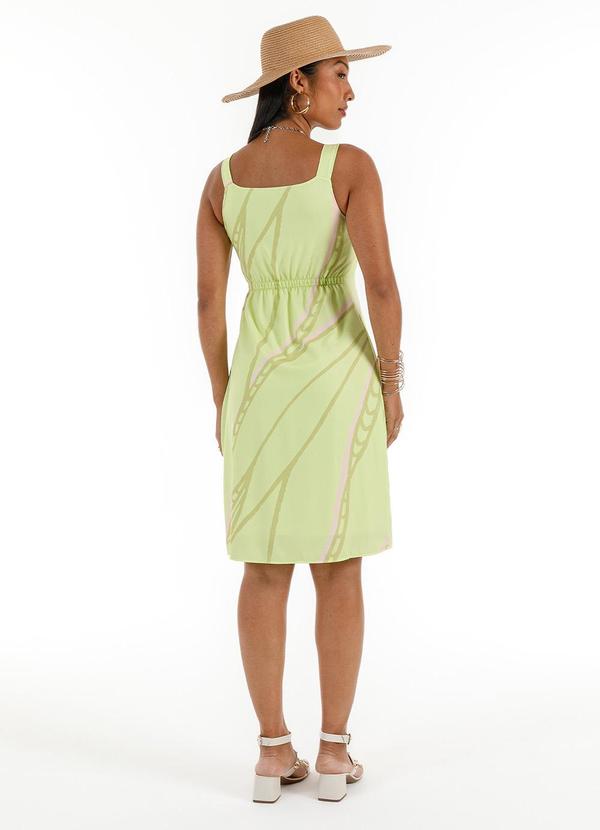 Habana - Vestido Curto em Tecido Leve Sarjado Verde Claro 2