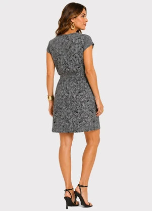Infinita Cor - Vestido Curto em Visco Premiere Bege - INFINITA COR