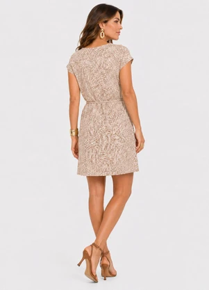 Infinita Cor - Vestido Curto em Visco Premiere Marrom - INFINITA COR