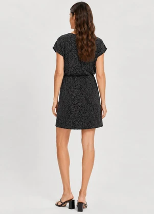 Infinita Cor - Vestido Curto em Visco Premiere Preto - INFINITA COR