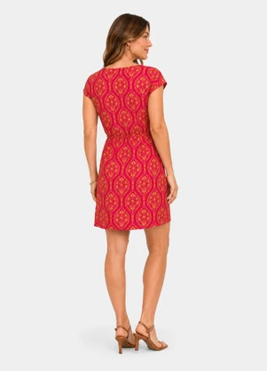 Infinita Cor - Vestido Curto em Visco Premiere Rosa - INFINITA COR