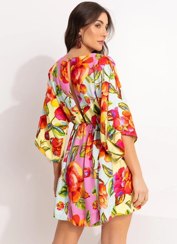 Farm - Vestido Curto em Viscolinho Amarelo 2