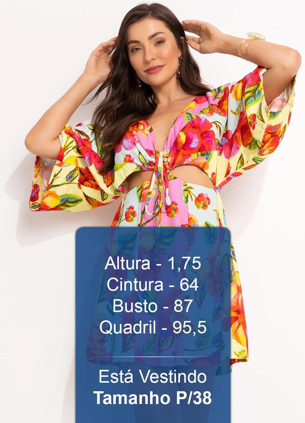 Farm - Vestido Curto em Viscolinho Amarelo 5