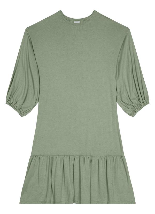 Malwee - Vestido Curto em Viscolinho Verde