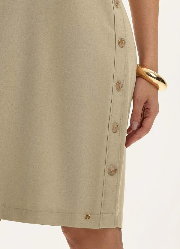 Gris - Vestido Curto em Viscose Bege 3