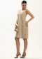 Gris - Vestido Curto em Viscose Bege - variação: Bege