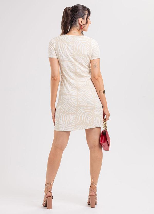 Habana - Vestido Curto em Viscose Bege 2