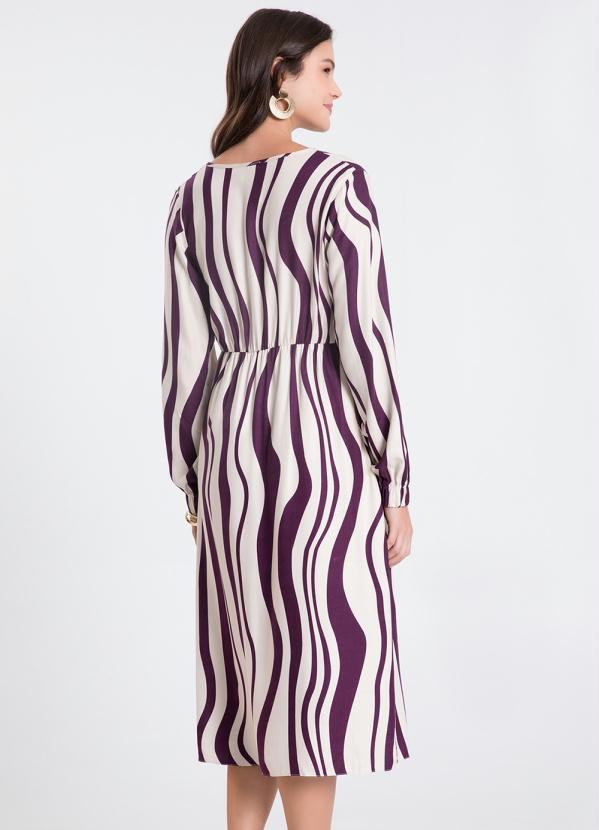 Lunender - Vestido Curto em Viscose com Manga Longa Roxo 2