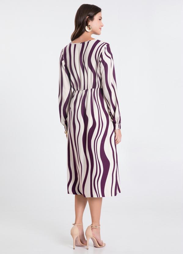 Lunender - Vestido Curto em Viscose com Manga Longa Roxo 4