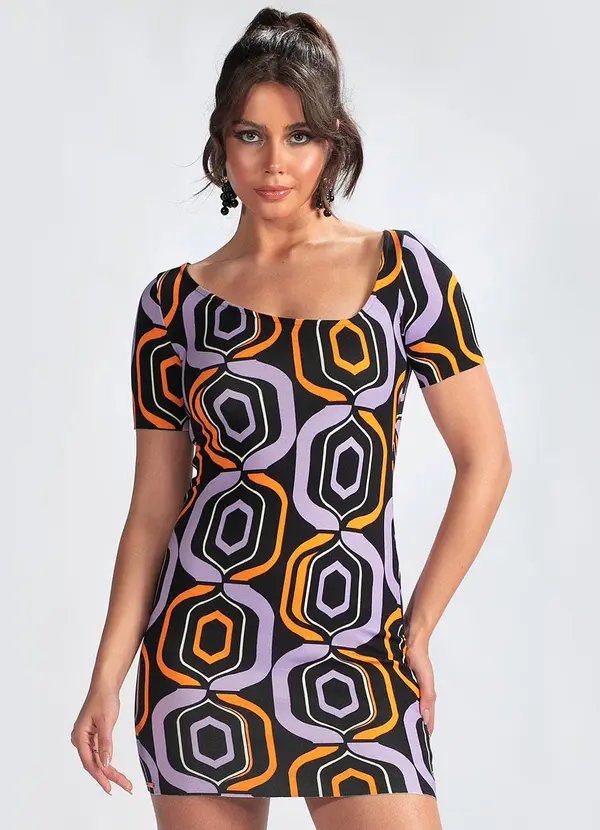 Colcci - Vestido Curto em Viscose Estampado