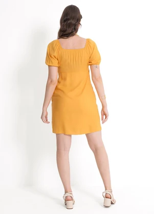 Habana - Vestido Curto em Viscose Laranja - HABANA