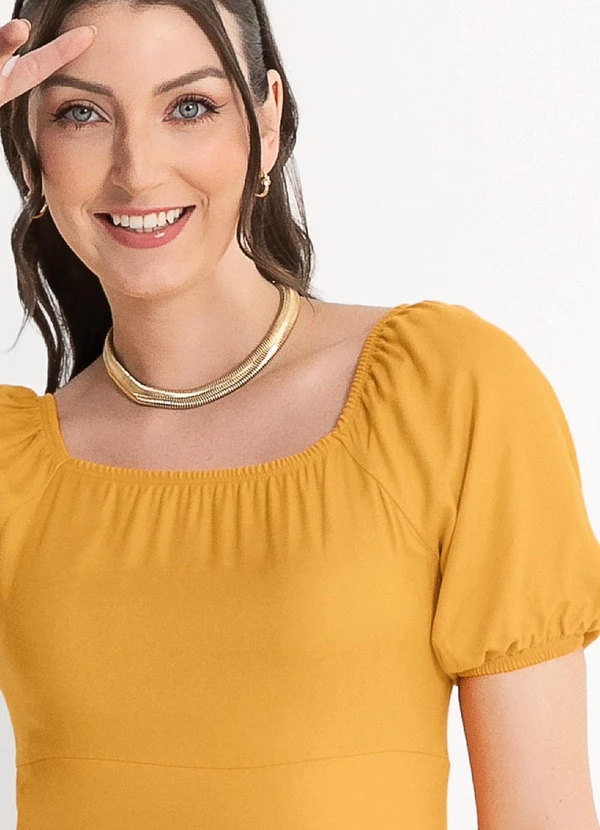 Habana - Vestido Curto em Viscose Laranja 3