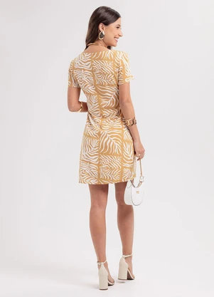 Habana - Vestido Curto em Viscose Marrom - HABANA