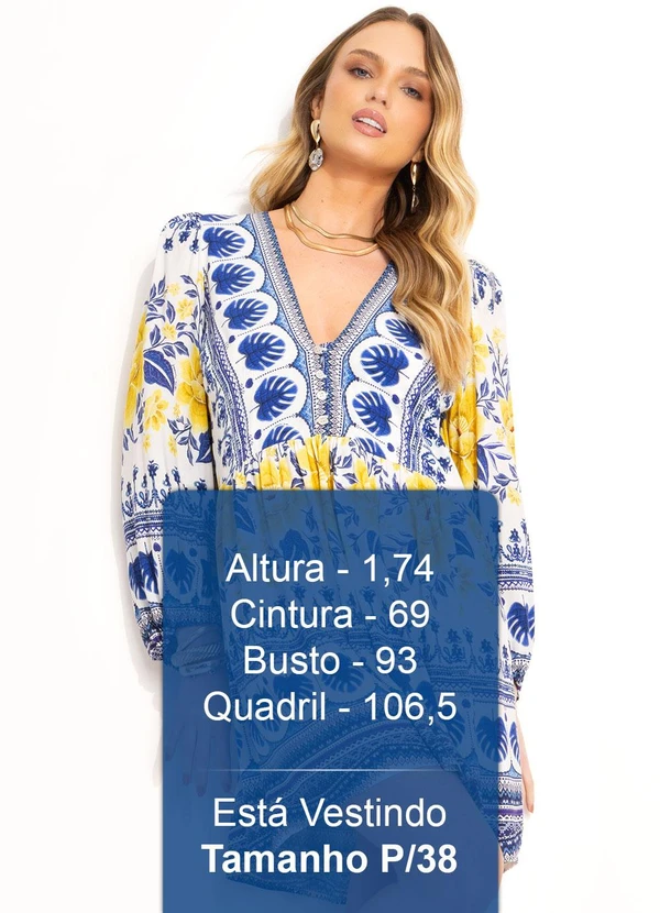 Farm - Vestido Curto em Viscose Azul 5