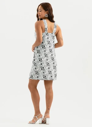 Cativa - Vestido Curto em Viscose Off White - CATIVA