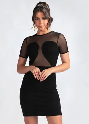 Colcci - Vestido Curto em Viscose Preto - COLCCI