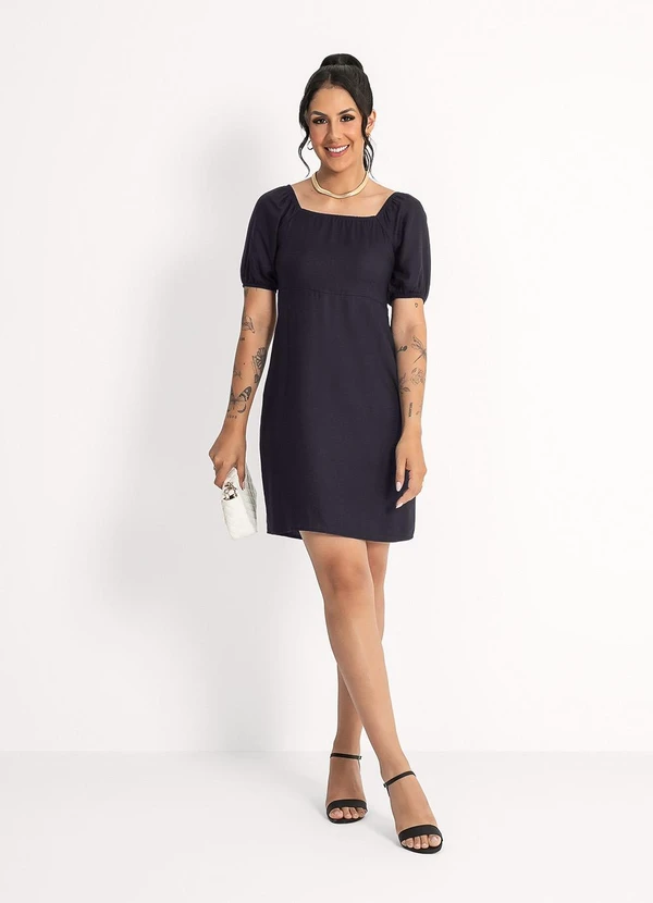 Habana - Vestido Curto em Viscose Preto