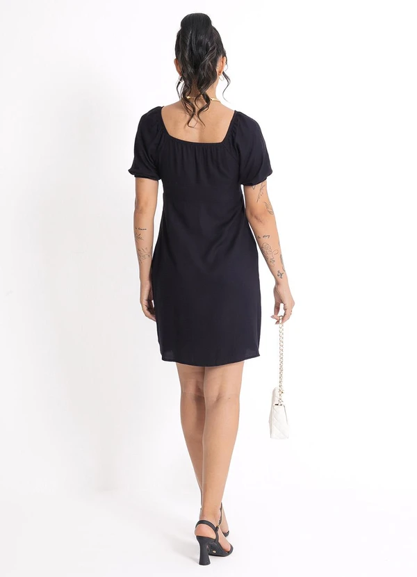 Habana - Vestido Curto em Viscose Preto 2
