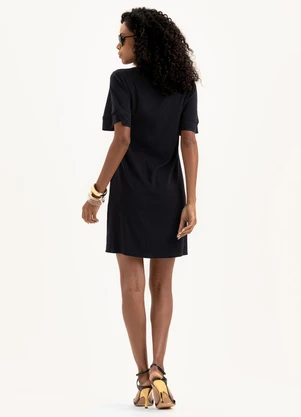 Cativa - Vestido Curto em Viscose  Preto - CATIVA