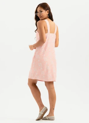 Cativa - Vestido Curto em Viscose Rosa Claro - CATIVA