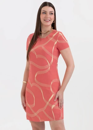 Habana - Vestido Curto em Viscose Sarjada Laranja - HABANA