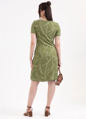 Habana - Vestido Curto em Viscose Sarjada Verde - HABANA