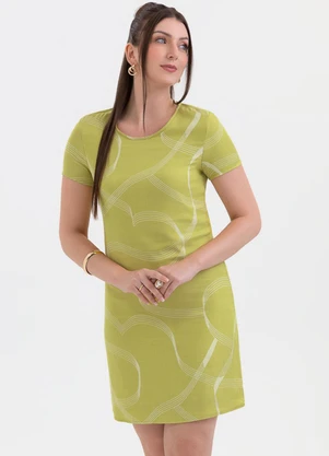 Habana - Vestido Curto em Viscose Sarjada Verde - HABANA