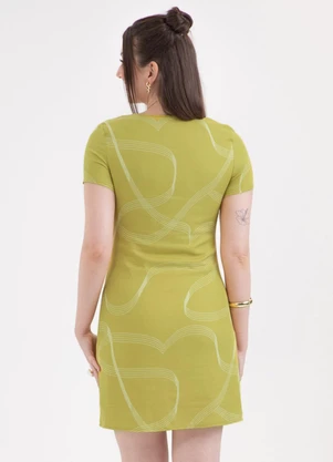 Habana - Vestido Curto em Viscose Sarjada Verde - HABANA