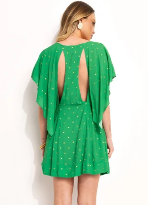 Farm - Vestido Curto em Viscose Verde - FARM
