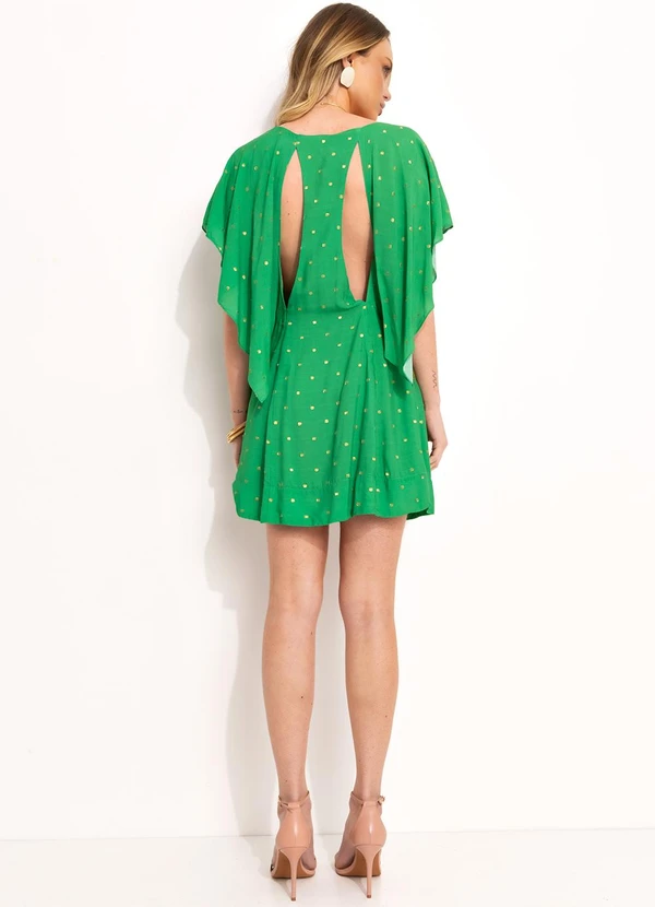 Farm - Vestido Curto em Viscose Verde 4