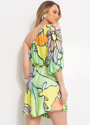 Farm - Vestido Curto em Viscose Verde - FARM