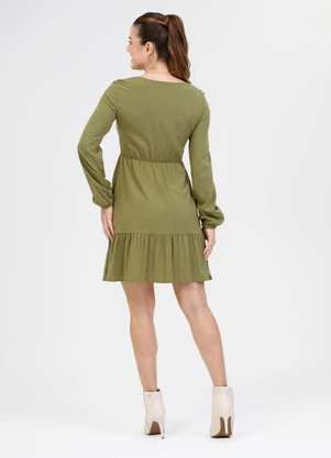 Habana - Vestido Curto em Viscose Verde - HABANA
