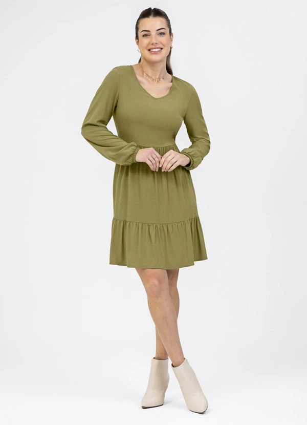 Habana - Vestido Curto em Viscose Verde
