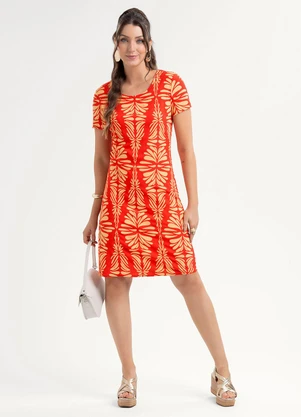 Habana - Vestido Curto em Viscose Vermelho - HABANA