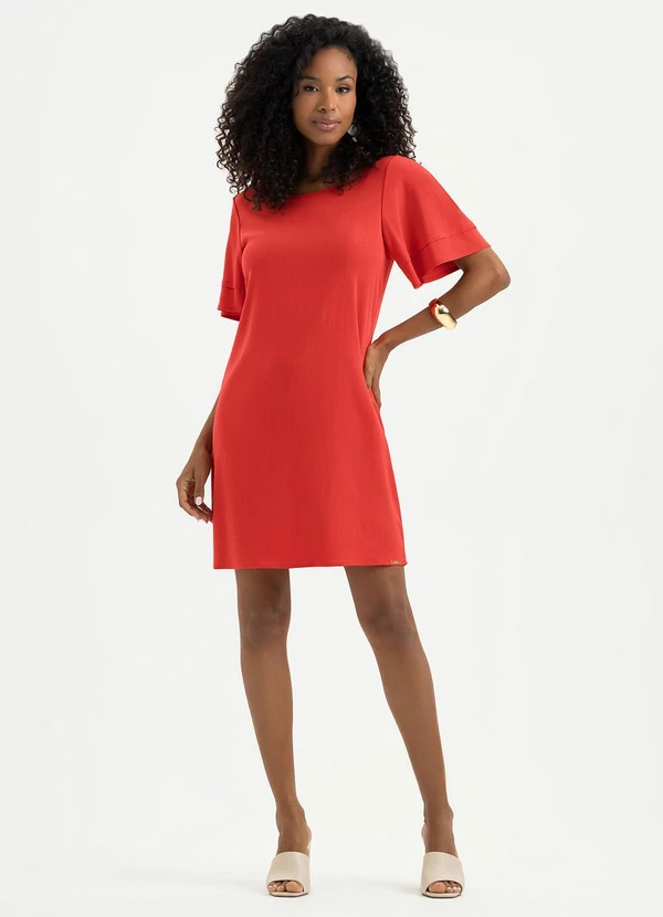 Cativa - Vestido Curto em Viscose Vermelho