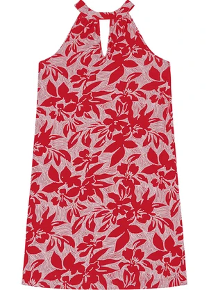 Rovitex - Vestido Curto em Viscotorcion Vermelho - ROVITEX