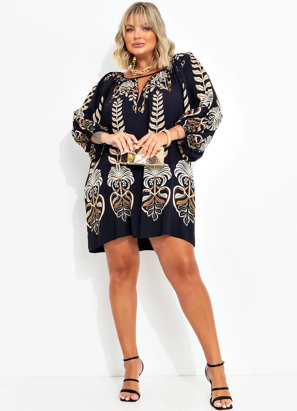 Farm - Vestido Curto Esplendor Tropical Preto 12
