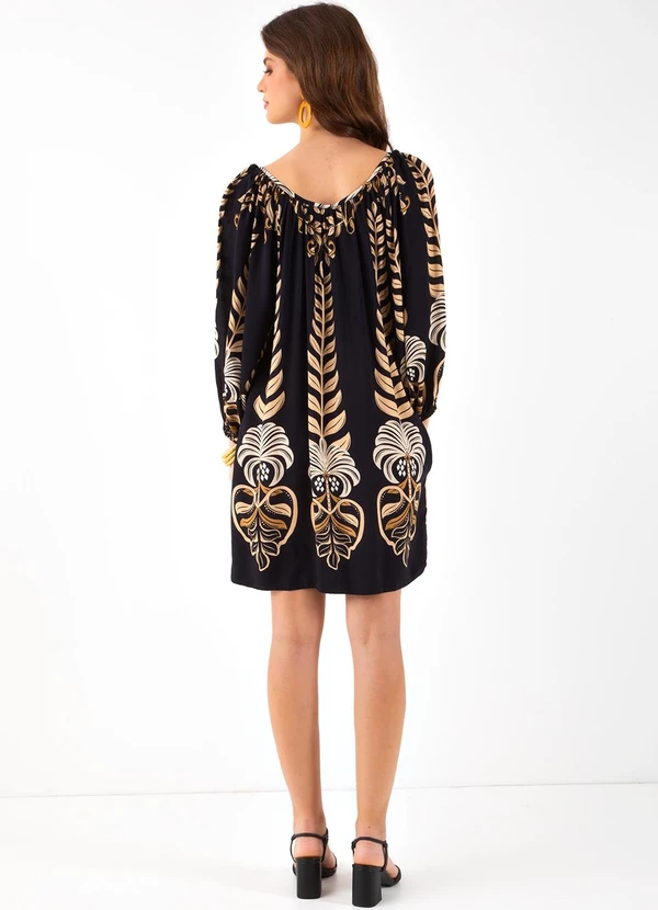 Farm - Vestido Curto Esplendor Tropical Preto 4