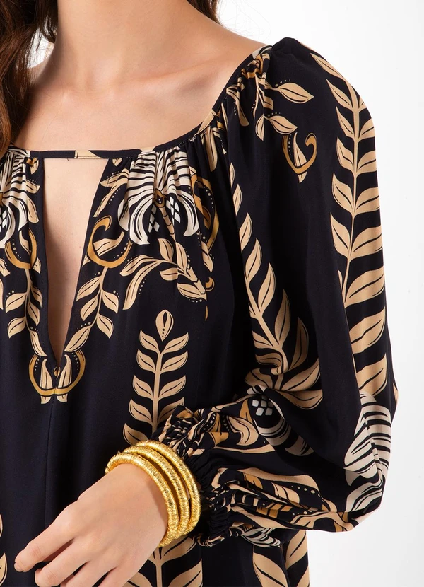 Farm - Vestido Curto Esplendor Tropical Preto 6