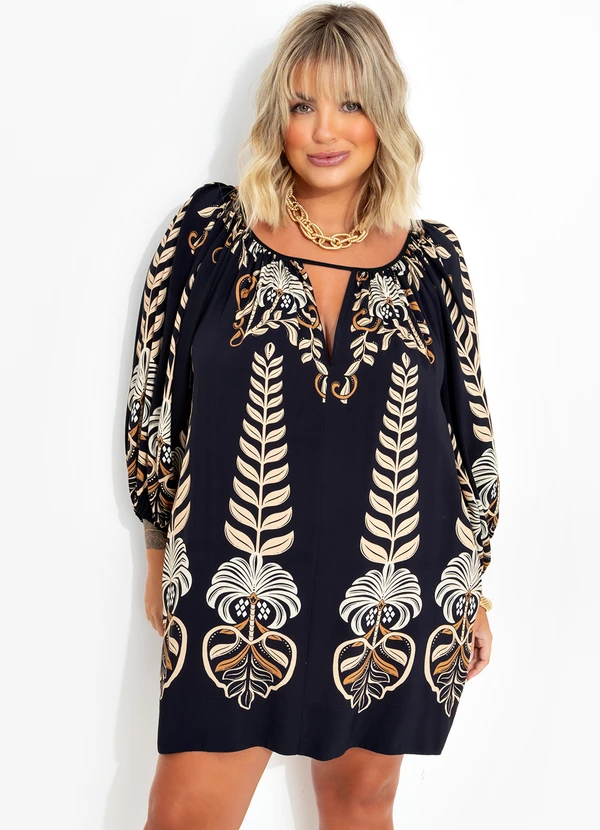 Farm - Vestido Curto Esplendor Tropical Preto 7