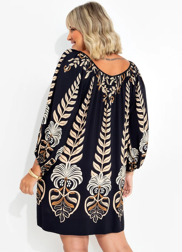 Farm - Vestido Curto Esplendor Tropical Preto 8