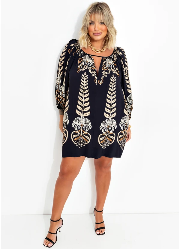 Farm - Vestido Curto Esplendor Tropical Preto 9