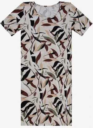 Select - Vestido Curto Estamado Bege - SELECT