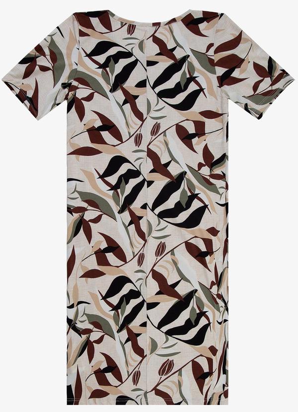 Select - Vestido Curto Estamado Bege 2