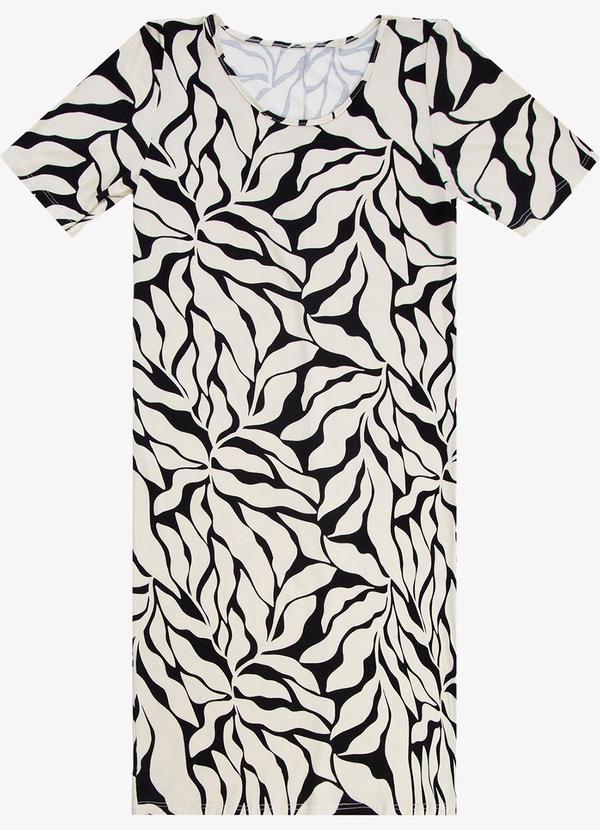 Select - Vestido Curto Estamado Bege