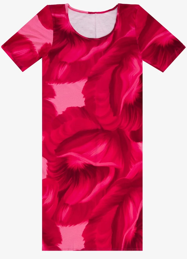Select - Vestido Curto Estamado Rosa