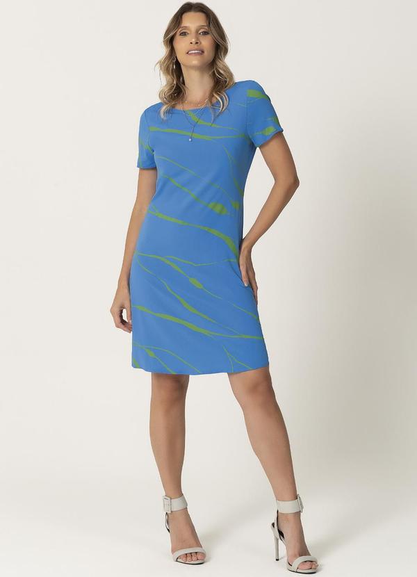 Habana - Vestido Curto Estampa Rotativa Azul 2